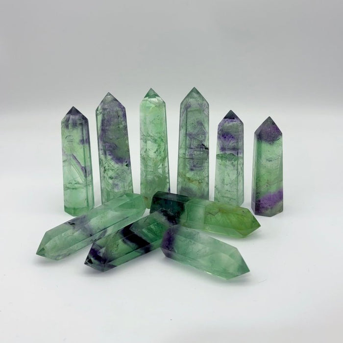 Clear Green Fluorite Points Wholesale