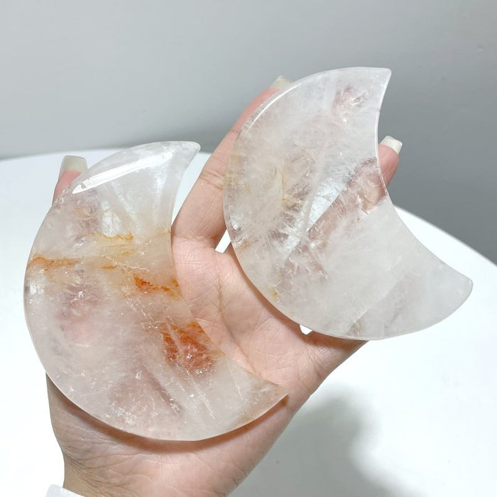 Clear Quartz Moon Carving Wholesale