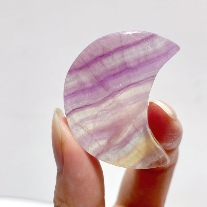 Colorful Fluorite Moon Carving Wholesale