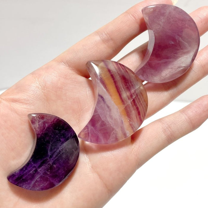 Colorful Fluorite Moon Carving Wholesale