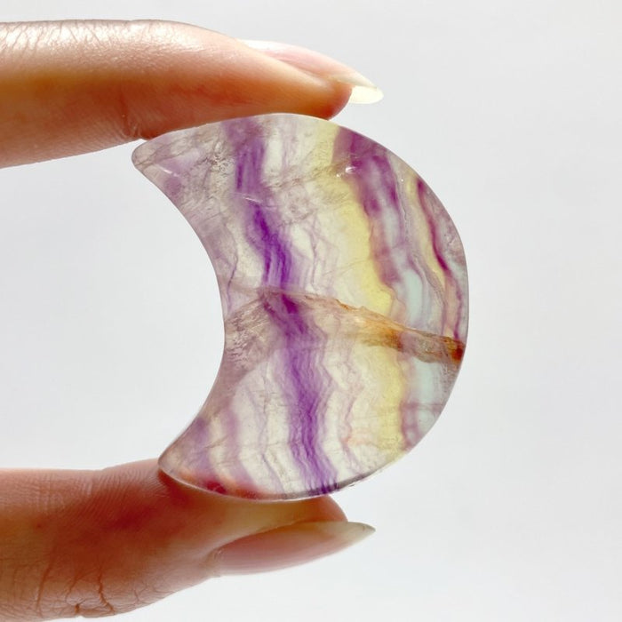 Colorful Fluorite Moon Carving Wholesale