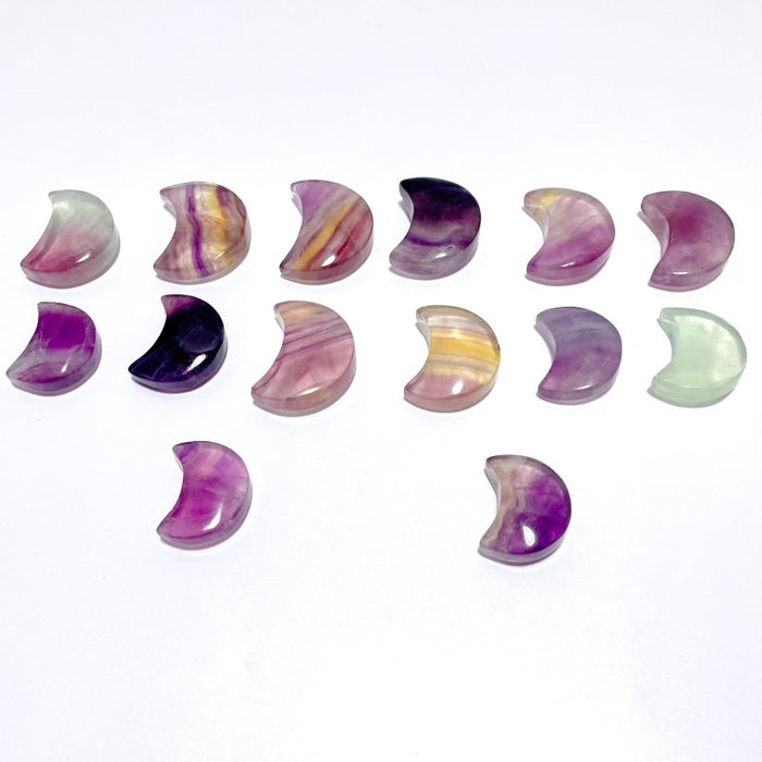 Colorful Fluorite Moon Carving Wholesale