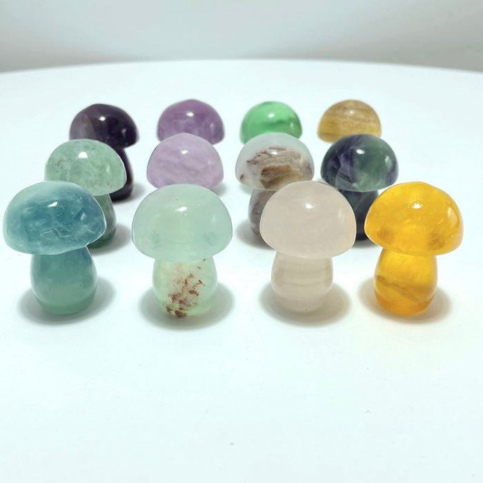 Colorful Fluorite Mushroom Carving Wholesale
