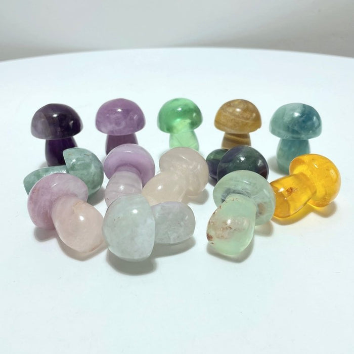 Colorful Fluorite Mushroom Carving Wholesale