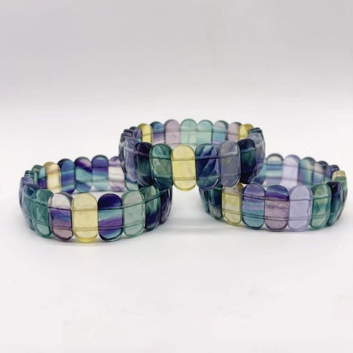 Colorful Rainbow Fluorite Elastic Bracelet Wholesale