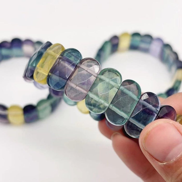 Colorful Rainbow Fluorite Elastic Bracelet Wholesale