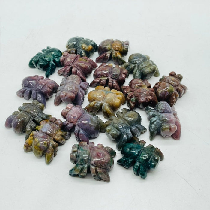 Ocean Jasper Spider Carving Wholesale