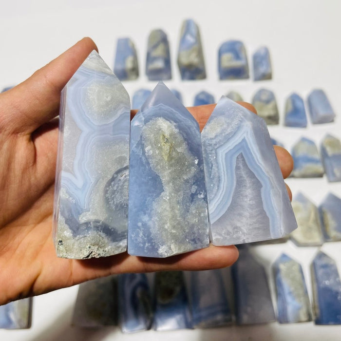 48 Pieces Blue Chalcedony Points