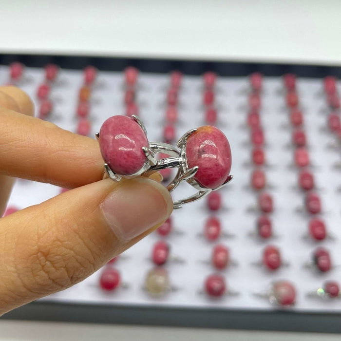 89 Pieces Pink Rhodonite Different Styles Ring