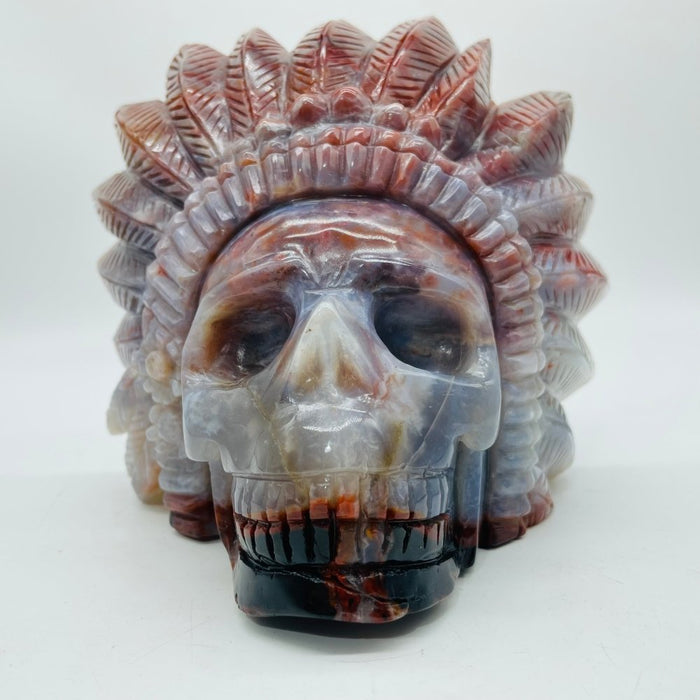 Unique Ocean Jasper Maya Skull Carving