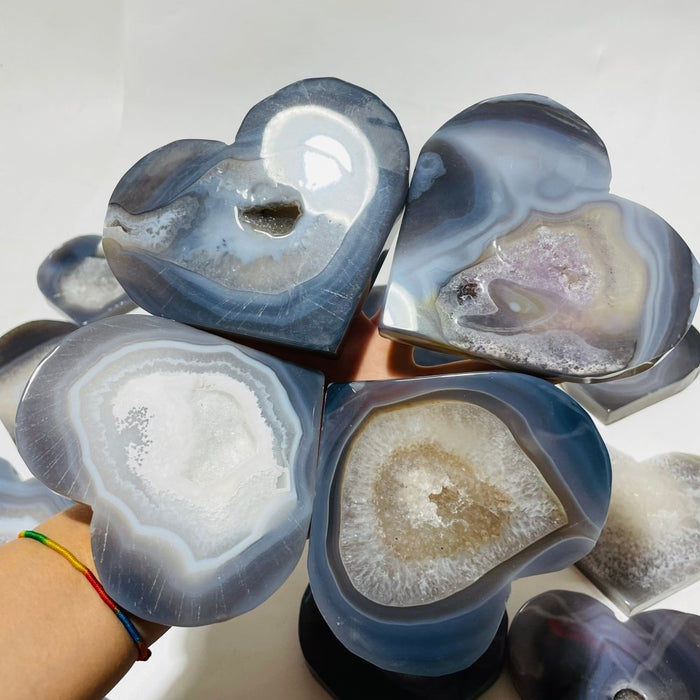 23 Pieces High Quality Large Geode Druzy Agate Heart