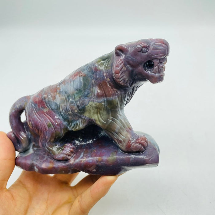 Beautiful High Quality Ocean Jasper Leopard Panther Carving