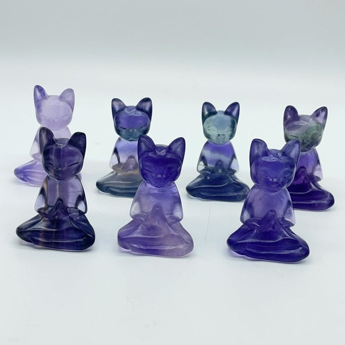 Fluorite Cat Carving Crystals Wholesale