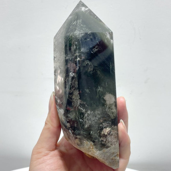 Garden Quartz Raw Bottom Point With Stand #4