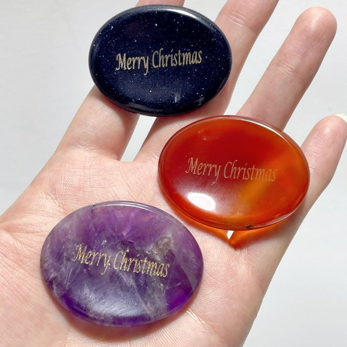 Gold Foil Lettering For Christmas Gift Worry Stone Wholesale