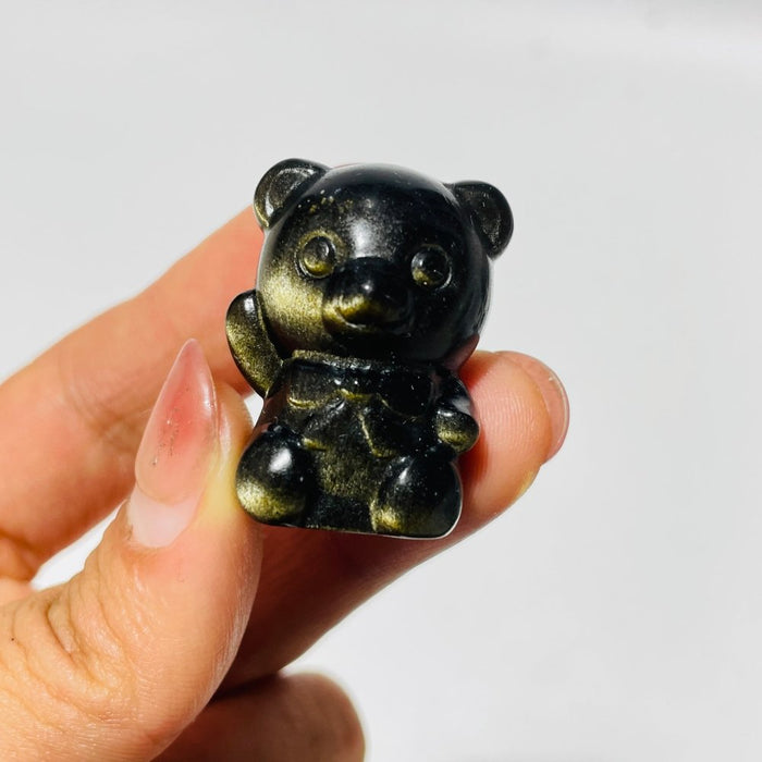 Gold Sheen Obsidian Cute Bear Wholesale