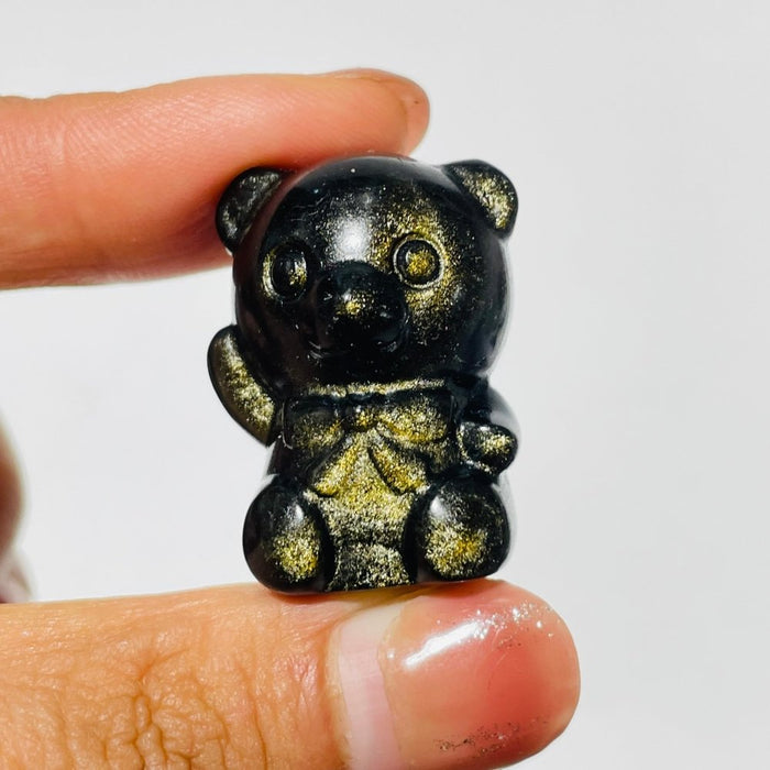 Gold Sheen Obsidian Cute Bear Wholesale