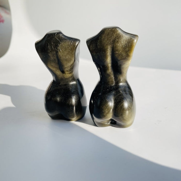 Gold Sheen Obsidian Goddess Carving Wholesale