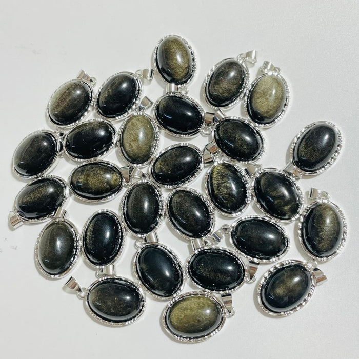 Gold Sheen Obsidian Pendant Charm Wholesale