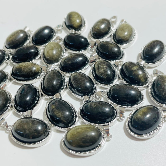 Gold Sheen Obsidian Pendant Charm Wholesale