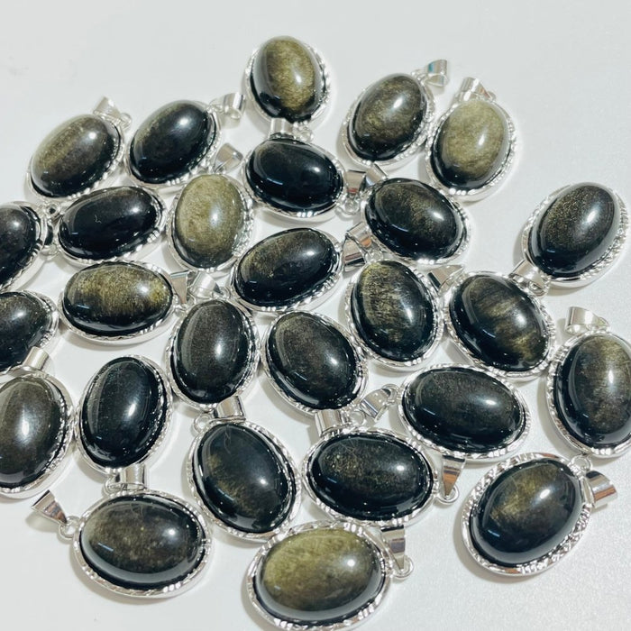 Gold Sheen Obsidian Pendant Charm Wholesale