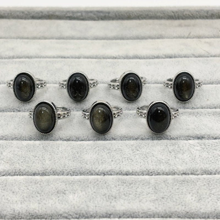 Gold Sheen Obsidian Ring Wholesale