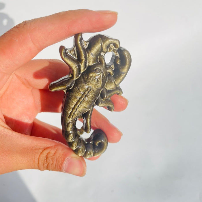 Gold Sheen Obsidian Scorpion Carving Wholesale