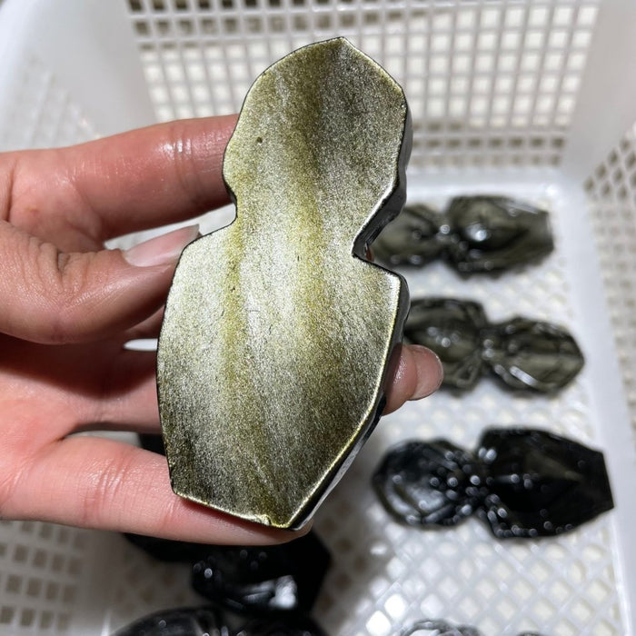 Gold Sheen Obsidian Spider Carving Wholesale
