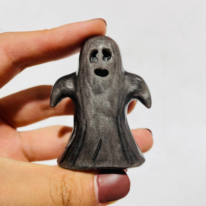 Gold Sheen & Silver Sheen Obsidian Ghost Carving Wholesale
