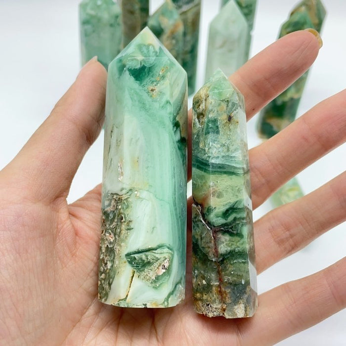 Green Agate Stone Tower Points Crystal Wholesale