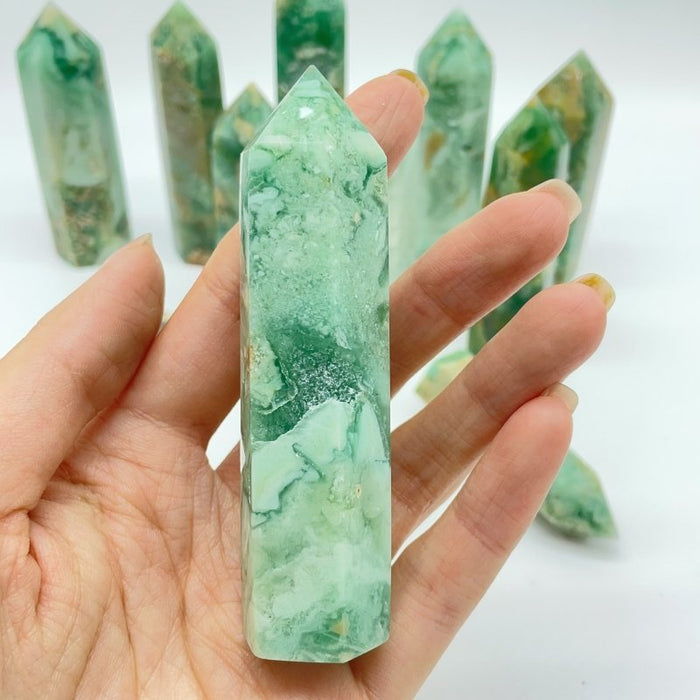 Green Agate Stone Tower Points Crystal Wholesale
