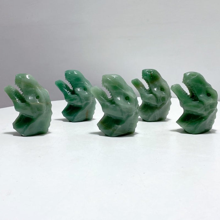 Green Aventurine Dinosaur Head Carving Wholesale