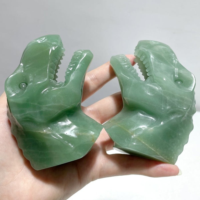Green Aventurine Dinosaur Head Carving Wholesale