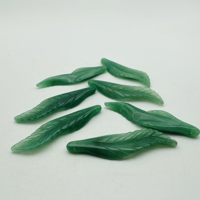 Green Aventurine Angel Feather Carving Pendant Wholesale