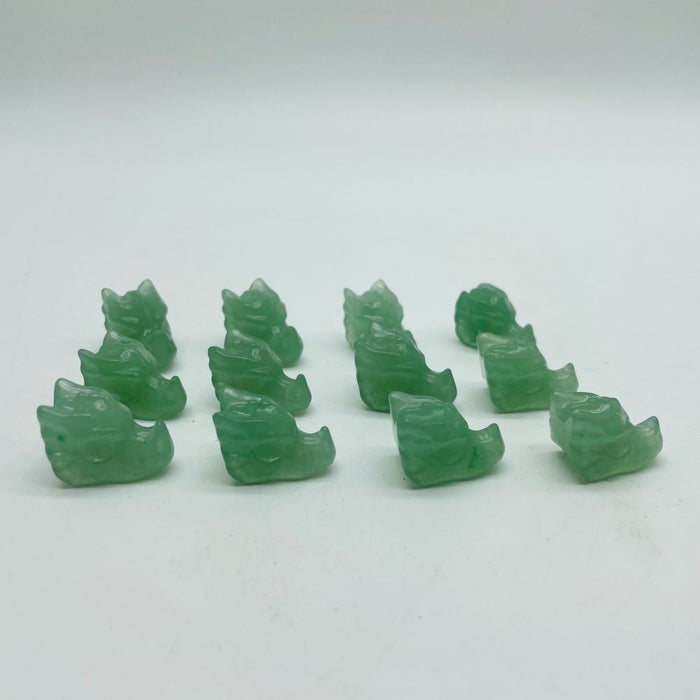 Green Aventurine Mini Dragon Head Carving Wholesale
