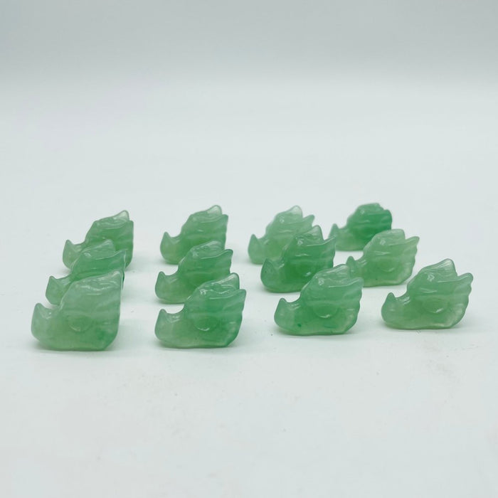 Green Aventurine Mini Dragon Head Carving Wholesale