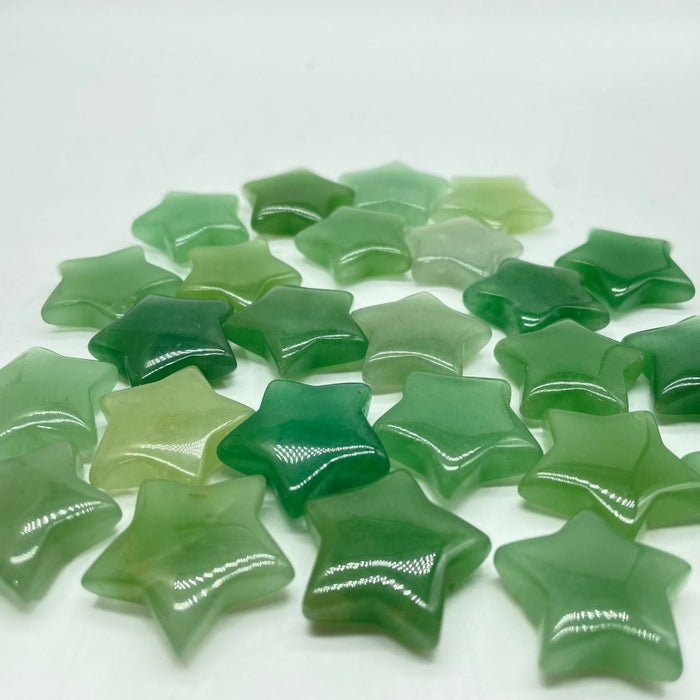 Green Aventurine Stars 1in(2.5cm) Wholesale