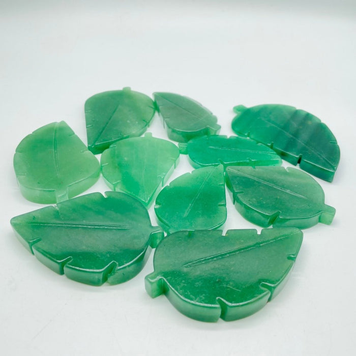 Green Aventurine Tree Leaf Carving Wholesale