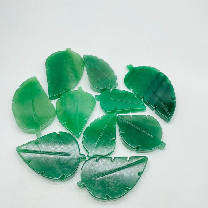 Green Aventurine Tree Leaf Carving Wholesale