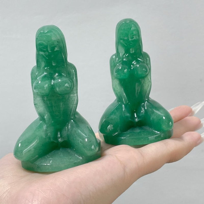 Green Aventurine Yoga Goddess Carving Wholesale