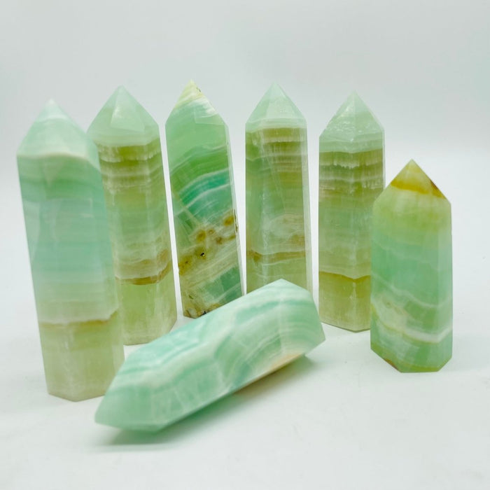 Green Calcite Tower Points Crystal Wholesale