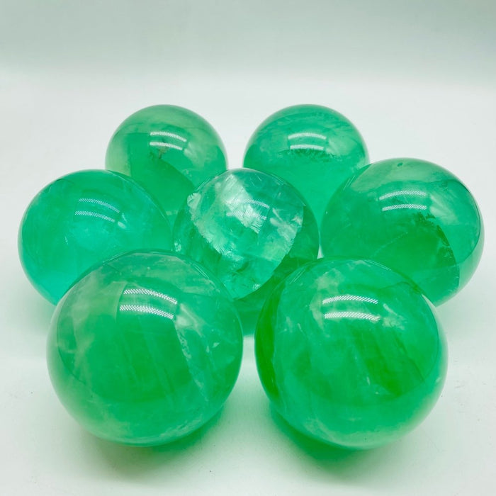 Green Fluorite Transparent Sphere Ball Wholesale