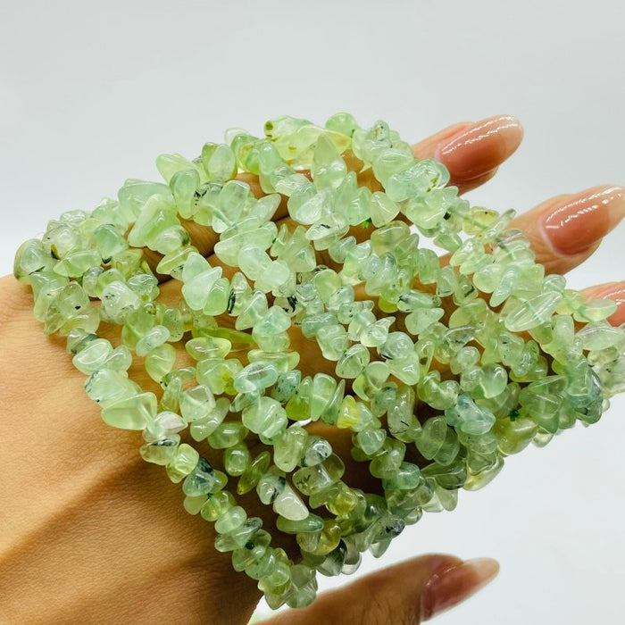 Green Prehnite Chip Bracelet Wholesale
