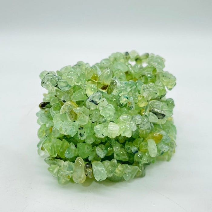 Green Prehnite Chip Bracelet Wholesale