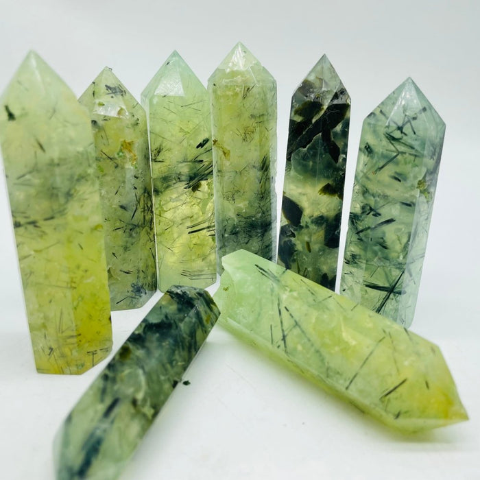Green Prehnite Tower Point Wholesale