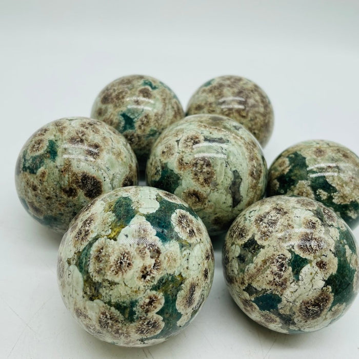 Green Flower Stone Sphere Ball Wholesale