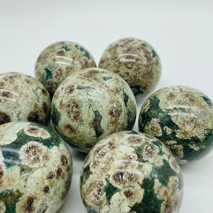 Green Flower Stone Sphere Ball Wholesale