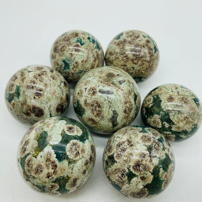 Green Flower Stone Sphere Ball Wholesale