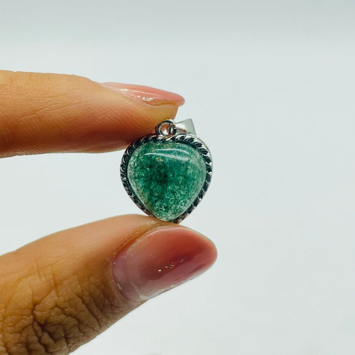 Green Strawberry Quartz Tiger Eye Heart Pendant Wholesale