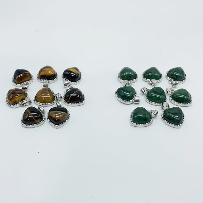 Green Strawberry Quartz Tiger Eye Heart Pendant Wholesale